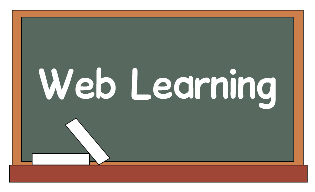 Blackboard showing the text web learning from which elerning has been derived